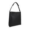 Black Leather Tote Bag with Gold Hardware