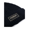 Black Ribbed Knit Logo Patch Beanie