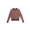 Sophisticated Beige and Burgundy Knit Crewneck