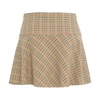 Beige Check Flared Mini Skirt AW24