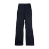 Navy Wide-Leg Cropped Trousers