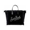 Velvet Vanity Shoulder Bag with Rhinestone Logo