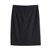 Knee-length wool skirt with pockets