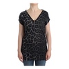 Leopard Modal V-Neck Top Gray