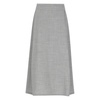 Grey Wool Skirt with Flared Hem