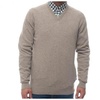 V-Neck Knit with Tartan Fantasy Elbow Patches