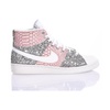 Handmade Silver White Pink Sneakers