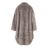 Grey Fur-Lined Knee-Length Coat