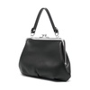 Black Smooth Grain Leather Shoulder Bag