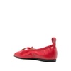 Crimson Front Tie Square Toe Shoes