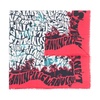 Red Logo-Print Frayed Scarf