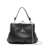 Black Smooth Grain Leather Shoulder Bag