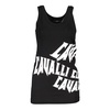 Black Cotton Tank Top with Logo Print