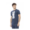 Blue Cotton T-Shirt with Stylish Front Print