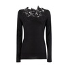 Black Cashmere Lace Insert Sweater