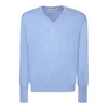 Blue Cashmere -Neck Jumper