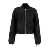 Sophisticated Bomber Jacket with Jacquard Boucl Fabric