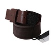 Classic Dark Brown Leather Belt with Logo Buckle