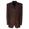 Brown Wool Blazer Button Closure