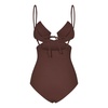 Brown Square Cup One-Piece Swimwear