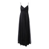 Black Pleated Tulle Maxi Dress