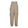 Wide twill pants with buckle detail