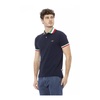 Blue Embroidered Cotton Polo Shirt Men