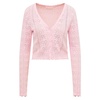 Petra Bow Pointelle Cardigan - Ballerina Pink