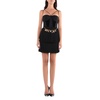 Mini dress with velvet inserts and fringed double ruffle skirt