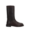 Dark Brown Leather Pull-On Boots