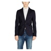 Blue Plain Blazer Button Fastening Men