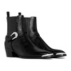 Black Ankle Boots with Metal Toe