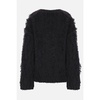 Black Oversize Bouclé Cardigan Sweater