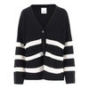 Striped Wool Blend V-Neck Cardigan