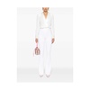 White Silk Blend Jumpsuit with Chain-Link Detailing