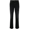 Black High-Rise Straight-Leg Jeans