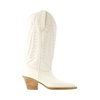 Snake-Embossed Leather Boots - Beige