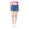 Blue Zip Button Womens Shorts