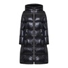 Black A-line Long Parka Coat