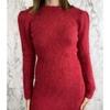 Red Knit Dress with Back Neckline