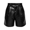 Pleated Leather Shorts