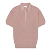 Cotton Mesh Polo with Button Front