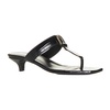 Black Crocodile-Effect Sandals with Kitten Heel