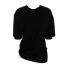 Black Side Cowl Waist Tee T-Shirts