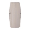 Dove Grey Midi Skirt with Pockets