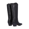 Women Black Leather Cowboy Boot