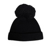 Ribbed Wool Beanie with Pom-Pom