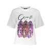 Chic Slim Fit White Tee with Signature Print