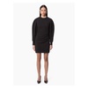 Black Ruched Sleeve Sweater Dress