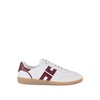 Ivory/Red Noir Leather Sneakers